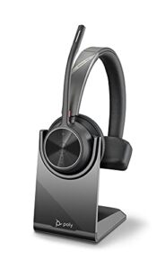 Poly - Voyager 4310 UC Wireless Headset + Charge Stand (Plantronics) - Single-Ear Headset w/ Mic - Connect to PC/Mac via USB-C Bluetooth Adapter