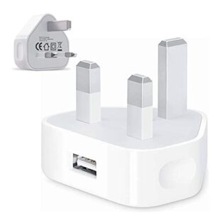Usb Plug For Iphone Plugs Uk Usb Wall Plug-Usb Charger Plug Uk 3 Pin Usb Adapter Plug Uk Mobile Phone Mains Chargers Usb Plugs Compatible To Mobiles/Samsung/Iphone/Ipads/Watches/Airpods Usb Plug UK