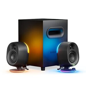 SteelSeries Arena 7 - Illuminated 2.1 Gaming Speakers – 2-Way Speaker Design – Powerful Bass