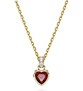 Swarovski Una clip earrings, Heart, Large, Pink, Rhodium plated