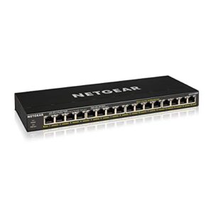 NETGEAR PoE Switch 16 Port Gigabit Ethernet Unmanaged Network Switch (GS316PP) - with 16 x PoE+ @ 183W