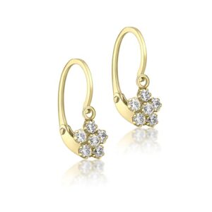 Carissima Gold Women's 9 ct Yellow Gold Cubic Zirconia Flower Drop Earrings