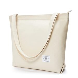 KALIDI Canvas Tote Bags for Women with Zip