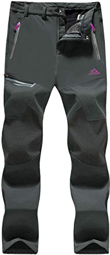 TACVASEN Women's Trousers Winter Outdoor Fleece Ladies Water-Resistant Trousers with Zip Pockets
