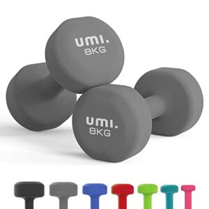 Amazon Brand - Umi - Neoprene Dumbbell Weights Home Gym Fitness Dumbbell Set 1Kg 2Kg 3Kg 4Kg 5Kg 8kg 10kg (pair)