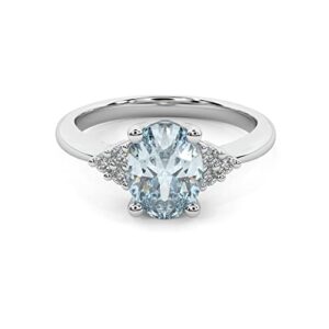 1.00Ct March birthstone 100% natural aquamarine ring in 925 sterling silve