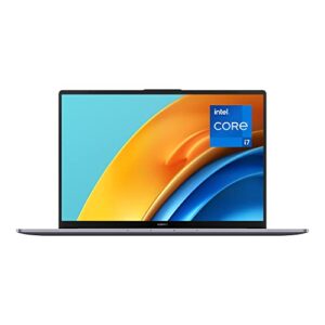 HUAWEI Matebook D16 - 16 Inch Laptop - Windows 11 Intel Core i7-12700H 12th Gen Processor With 16GB RAM & 512GB SSD Storage - Eye Comfort HUAWEI Fullview Display with 1080p Wide-Angle Camera - Grey