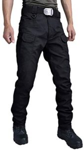 Les umes Mens Outdoor Tactical Cargo Work Trousers Lightweight Ripstop Military Pants for Hiking