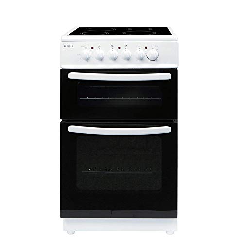 Haden HECT50W Electric Cooker - Freestanding 52 Litre Oven with 4 Zone Ceramic Hob - Twin Cavity Electric Cooker - 50cm
