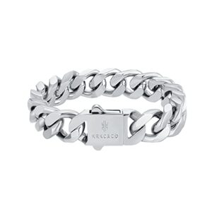 KRKC&CO 8mm/10mm/12mm/14mm Cuban Link Curb Bracelet for Men