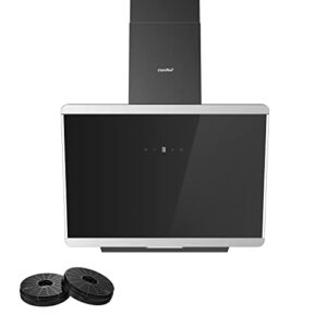 COMFEE' 60cm Angled Cooker Hood Class A+ ANGJ64B-60-PRO Tempered Glass Extractor Hood with Touch Screen