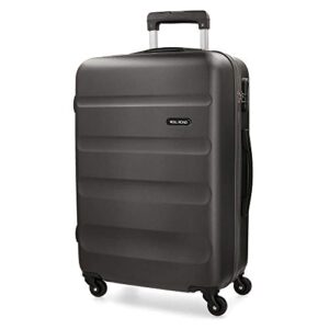 Roll Road Flex Grey Big Suitcase 51x74x28 cm Rigid ABS Combination Lock 91 Litre 3.8 kg 4 Wheels