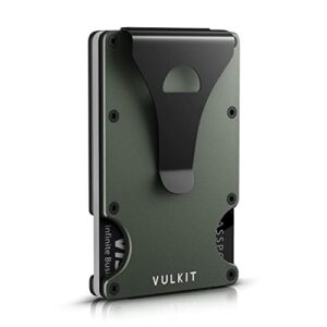 VULKIT Slim Wallet Minimalist Credit Card Holder Carbon Fiber RFID Blocking Front Pocket Case with Metal Money Clip