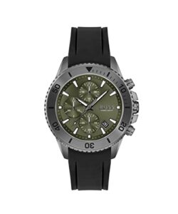 BOSS Chronograph Quartz Watch for Men with Black Silicone Bracelet - 1513967