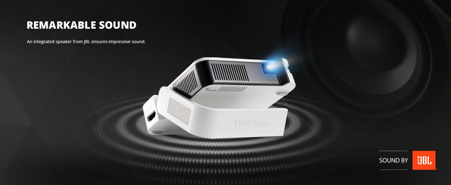 ViewSonic M1 mini Pocket LED Ultra-Portable Projector Integrated JBL Audio Speaker WVGA HDMI USB
