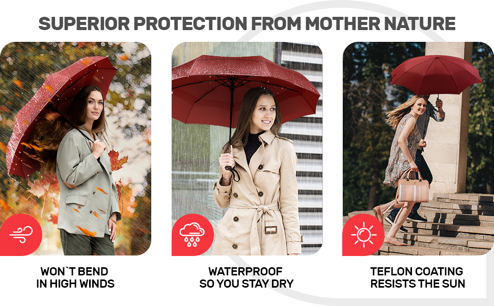 Rubberized grip on small umbrella