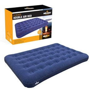 Milestone Camping 88010 Flocked Double Airbed / Easy Inflate & Deflate / Weatherproof / Great For Camping