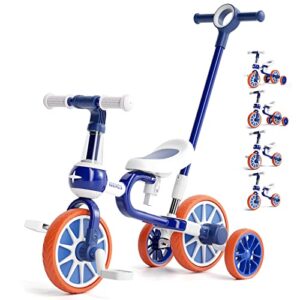 KORIMEFA 4 IN 1 Baby Balance Bike for 2-4 Years Old Kids Trike with Training Wheels for 2 Year Old Boys Girls Infant Toddler Bicycle