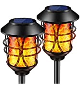 Amzxart Solar Lights Outdoor Waterproof Garden Light Metal, Outdoor, Automatic On/Off,Solar Lamp ...