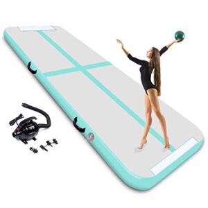 3M Inflatable Tumbling Mat Inflatable Gymnastics Mat With Electric Air Pump 10CM Thickness Air Flooring Mat For Gym Yoga Training Tumbling Park Home Use