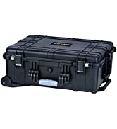 MEIJIA Waterproof Portable Hard Compact Camera Case with customizable Foam, Elgeant Black,15.98x1...