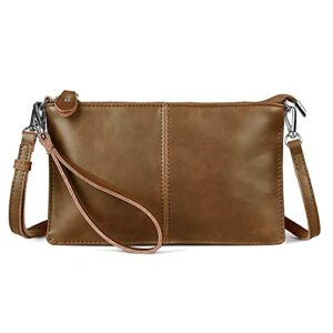befen Clutch Wristlet Handbag Women's Genuine Leather Large Long Wallet with Crossbody Shoulder Strap & Wrist Strap