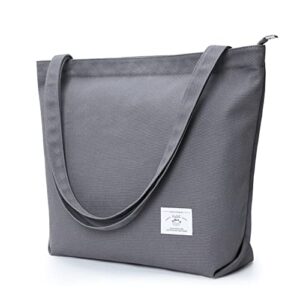 KALIDI Canvas Tote Bags for Women with Zip