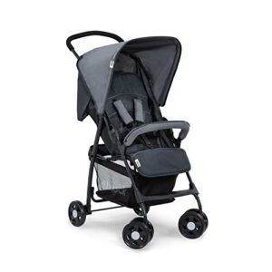 Hauck Lightweigt Pushchair Sport / Compact Folding / Fully Reclining / Lie-Flat Position From Birth / XL Shopping Basket / Sun Canopy / Up to 18 Kg / Grey