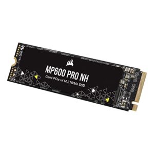 Corsair MP600 PRO NH 4TB PCIe Gen4 x4 NVMe M.2 SSD – HighDensity TLC NAND – M.2 2280 – Compatible with DirectStorage – Up to 6