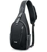 G4Free Sling Bag Backpack Chest Shoulder Bag Anti Theft Crossbody Gym Daypack with Earphone Hole ...