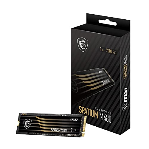 MSI SPATIUM M480 SSD 1TB - PCIe 4.0 NVMe M.2 Internal Solid State Drive