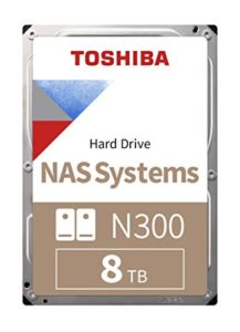 Toshiba 8TB N300 Internal Hard Drive – NAS 3.5 Inch SATA HDD Supports Up to 8 Drive Bays Designed for 24/7 NAS Systems