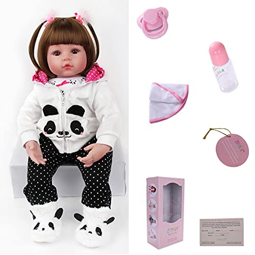 ZIYIUI Reborn Doll Baby Girl Realistic 60cm 24inch Soft Silicone Vinyl Newborn Dolls Baby Girls Lifelike Reborn Babies Handmade Toddler Baby Girls for Child Birthday Xmas Gif