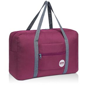 Cabin Bag 45x36x20 for Easyjet Airlines Underseat Travel Bag Holdall Bag Carry on Hand Luggage Weekend Bag for Women (Wine Red 25L)