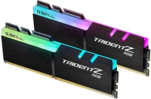 G.SKILL F4-3200C16D-16GTZR Trident Z RGB Series 16 GB (8 GB x 2) DDR4 3200 MHz PC4-25600 CL16 Dual Channel Memory Kit - Black with full length RGB LED light ba
