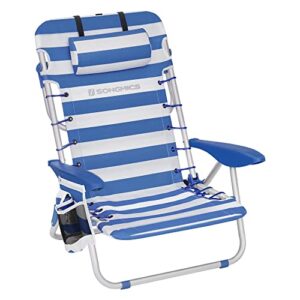 SONGMICS Portable Beach Chair with Removable Headrest