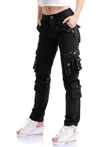 OCHENTA Women Workwear Uniform Combat Cargo 8 Pockets Security Trousers