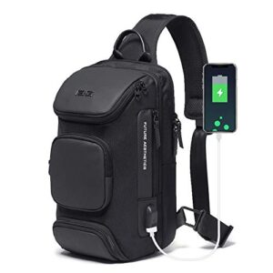 OZUKO Sling Backpack Sling Bag for Men Crossbody Backpack Waterproof Casual Shoulder Bag with USB Charging Po