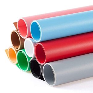 Selens 120x200CM Photography Backdrop PVC Background Vinyl Paper 9 Color Kit Matte & Glossy Photo Studio Waterproof for Product Portrait Food Flat Lay Props Cosmetics Jewelry Shooting Video