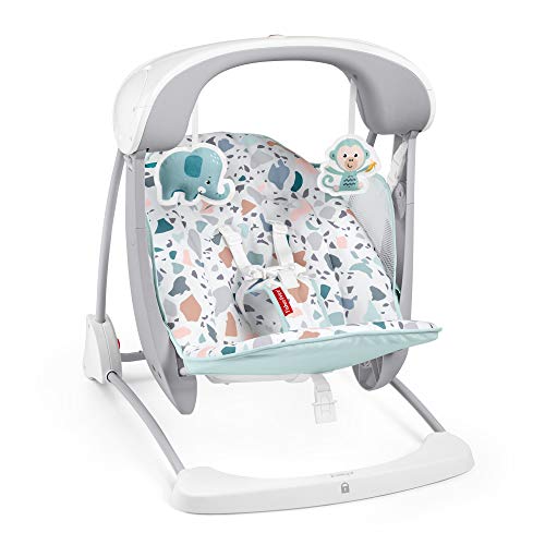 ​Fisher-Price Deluxe Take-Along Swing & Seat - Pacific Pebble portable swing and stationary chair for infants