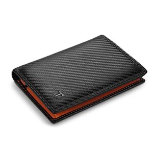 TEEHON® Wallets Mens RFID Blocking Carbon Fibre Leather Mens Wallets with 11 Credit Card Holders