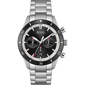 BOSS Men's Chronograph Quartz Watch Santiago with Stainless Steel Strap