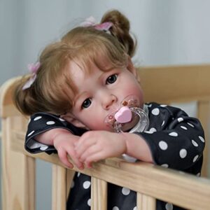JIZHI Reborn Dolls - 17-Inch Velvety-Smooth Skin Realistic-Newborn Baby Dolls Blue Eyes Girl Real Life Baby Dolls with Toy Accessories Gift Set for Kids Age 3+ & Collectio