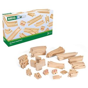 BRIO World 50 Piece Train Track Pack for Kids Age 3 Years Up - Compatible With All BRIO Railway Sets and Accessories