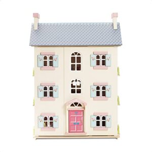 Le Toy Van - Cherry Tree Hall Large Wooden Doll House | 4 Storey Wooden Dolls House Play Set - Suitable For Ages 3+