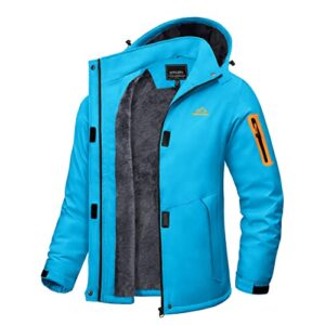 TACVASEN Women's Windproof Waterproof Jacket Softshell Warm Breathable Fleece Outdoor Coat with Detachable Hood
