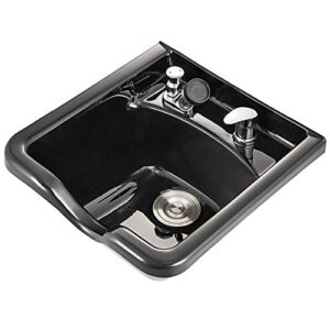 BuoQua Shampoo Basin Hairdresser Sink Shampoo Bowl Sink Black ABS Plastic Salon and Spa Hair Washing Sink Hair Backwash Basin Beauty Salon Equipment for Hair Stylists