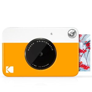Kodak Printomatic Digital Instant Print Camera - Full Color Prints On ZINK 2 x 3 Inch Sticky-Backed Photo Paper (Yellow) Print Memories Instantly