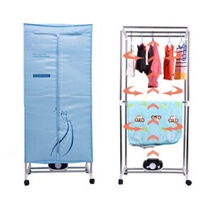 Concise Home Electric Clothes Dryer 1000W Large Capacity 15kg Double layer Stainless Steel Energy-Efficient Indoor Wet Laundry Warm Air Drying Wardrobe