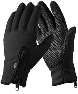 WESTWOOD FOX WFX Cycling Gloves Touchscreen Thermal Running Gloves Black Winter Gloves Warm Windproof Non-slip Fleece Lining Bike Gloves Warm Gloves for Men Wome